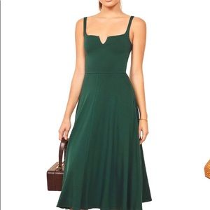 NWT Reformation Zarina Midi Dress Emerald - M